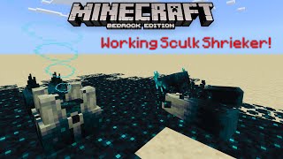 How to get a Working Sculk Shrieker READ DESC  Minecraft Bedrock Edition [upl. by Yelrac]