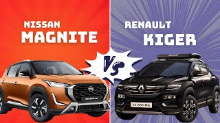 Which Car Is RIGHT For You Comparison Between NISSAN Magnite amp RENAULT Kiger  Detailed Comparison [upl. by Sellihca]