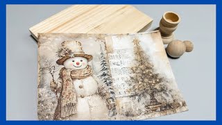 Vintage Christmas Shelf Sitter DIY  Double Sided Decor  Just 1 Quick Craft [upl. by Jeramey]