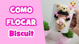 Aprenda a fazer Caneca com BISCUIT FLOCADO [upl. by Nitsua]