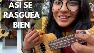 Cómo rasguear el ukulele  EJERCICIOS PARA APRENDER A RASGUEAR [upl. by Nnylidnarb]