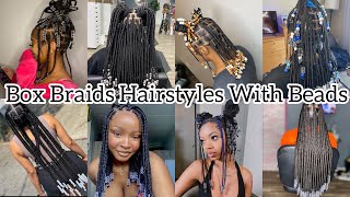 100 Cute Box Braids Hairstyles With Beads🔥Best Box Braids Ideas For all black women [upl. by Kimbell665]