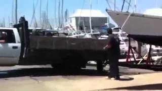 Sailboat haulout mishap [upl. by Rochemont]