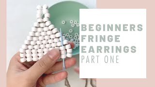 Beginners Brick Stitch Beading Tutorial for Fringe Earrings  Part One [upl. by Zavala356]