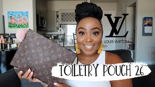 Louis Vuitton Toiletry Pouch 26 Honest Review  What Fits In My Bag  Morgan Monia [upl. by Valeria]