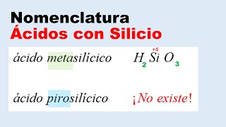 Ácidos oxacidos silicio metasilícico ortosilícico silícico [upl. by Somerville]