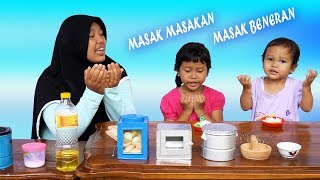 DRAMA Mainan MASAK MASAKKAN Masak Beneran Feat Mainan Anak KOMPOR MINI  GIVEAWAY [upl. by Aizat]