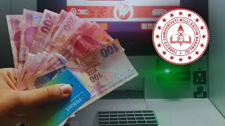 MEB BURSLULUK PARASI NASIL ÇEKİLİR  ATM DEN BURSLULUK PARASI ÇEKME [upl. by Atilem411]