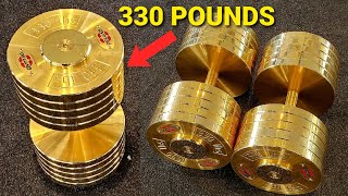 Worlds BIGGEST Dumbbell  330 POUNDS OF SOLID GOLD [upl. by Ahtelahs64]