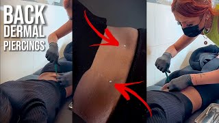 Back Dermal Piercing Procedure 💎 Watch Till the End piercing tiktok [upl. by Anwahsar]