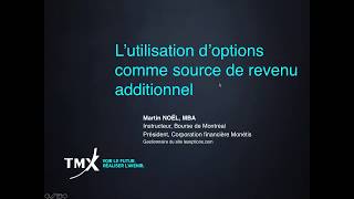 Partie F  Lutilisation doptions comme source de revenu additionnel [upl. by Kela]