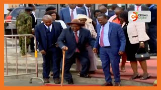 Prof Kithure Kindikis father and family members arrive at KICC for swearingin of their son [upl. by Durgy429]