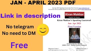 makkar speaking pdf January to April 2023  makkar speaking pdf January  april 2023 [upl. by Enidualc500]