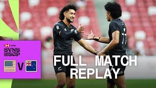 All Blacks 7s edge epic  USA v New Zealand  Singapore HSBC SVNS  Full Match Replay [upl. by Barthol]