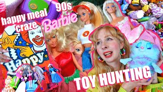 TOY amp DOLL HUNTING 90s Barbie Happy Meal toys at flea markets  Polly Pocket Barbie fashion [upl. by Ruthanne397]