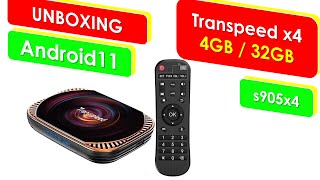 Smart TV BOX Transpeed x4 UNBOXING s905x4 [upl. by Perkin773]