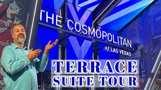 Tour of the Chelsea Tower Fountain View Terrace Suite at the Cosmo in Las Vegas [upl. by Kemp589]