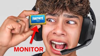 I Played Fortnite on Worlds SMALLEST Monitor [upl. by Izabel]