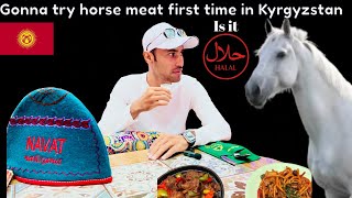 First time gonna try horse 🐴 meat 🥩 HalalKyrgyzstan 🇰🇬 bishkek [upl. by Azpurua442]