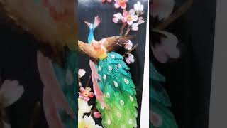 PEACOCK amp Flower Mother of Pearl Abalone Shell Art Shadow Box [upl. by Otsuaf]