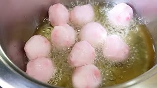 Cutting and frying shrimp 🍤 balls asmr yummy satisfying live [upl. by Nabatse]