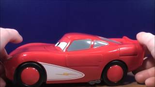 DISNEYS PIXAR CARS LIGHTNING MQUEEN TRANSFORMING HAWK TALKING TOY REVIEW [upl. by Claus]