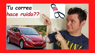 😎 Como CAMBIAR la CORREA o banda del ALTERNADOR y aire ACONDICIONADO del Hyundai ELANTRA 2010  2016 [upl. by Ashby]