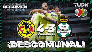 América 43 Santos  HIGHLIGHTS  AP2023J13  Liga Mx  TUDN [upl. by Atinrehs308]