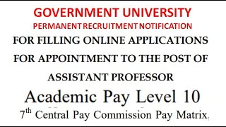 Permanent Assistant Professor Recruitment Vacancies  UGC NET Rs 182400 pm  Only PG Rs 40000 pm [upl. by Ellatsyrc264]