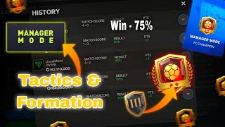 BEST MANAGER MODE TACTICS IN FC MOBILE  NEW BEST TACTICS FORMATION  fifamobile eafc24 video [upl. by Jesher]