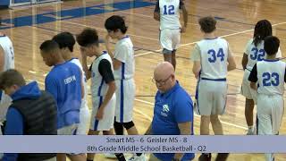 SmartvsGeisler Middle School 8th Grade Boys Basketbal [upl. by Sven]