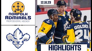 Norfolk Admirals  TroisRivieres Lions  December 16 2023  HIGHLIGHTS [upl. by Secrest326]