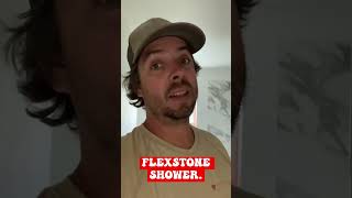 Flexstone shower surround DIY showerconstruction diy tinyhouse cabin shower [upl. by Ahsema]