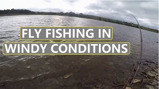 90 FLY FISHING UK Stillwater Rainbow Trout in the 🌬️ WIND 🪁 [upl. by Scotty]