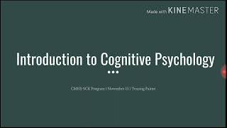 Introduction to Cognitive Psychology [upl. by Jeb]