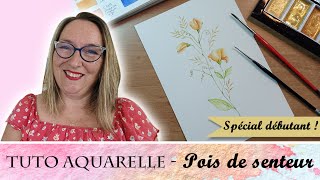 Tutoriel débutant aquarelle  Je peins des Pois de senteurs avec Virginie Lucas Vinnylu Création [upl. by Quintina221]