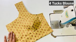 4 Tucks Belt Blouse Cutting and Stitching  4 Tucks Belt Blouse Cutting and Stitching [upl. by Ennayrb]