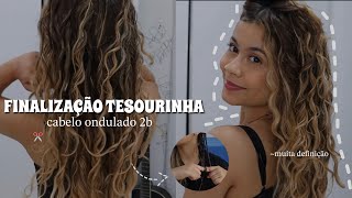 FINALIÇÃO TODO EM TESOURINHA CABELO ONDULADO 2B muuuuita definição [upl. by Elamor]