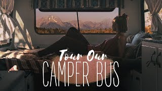 Tour Our Camper Bus Conversion [upl. by Frannie]