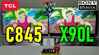 TCL C845 vs SONY X90L  Mini LED vs FALD  Dolby Vision 144Hz 120Hz VRR Freesync VRR GSync [upl. by Garretson]