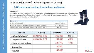 Chapitre 2 Les coûts partiels  Le modèle du coût variable [upl. by Akiem568]