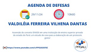 DEFESA  Valdiléia Ferreira Vilhena Dantas 29112024 [upl. by Ytte]