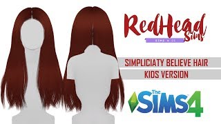 THE SIMS 4 CC  HAIR  SIMPLICIATY BELIEVE HAIR  KIDS VERSION [upl. by Acysej]