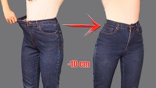 A sewing trick how to downsize jeans in the waist to fit you perfectly [upl. by Siddon221]