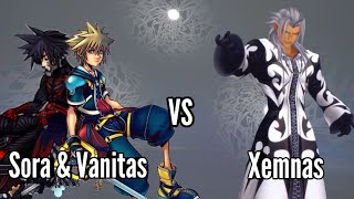 KH2 Sora and Vanitas vs Data Xemnas Kingdom Hearts 3 [upl. by Akeret]