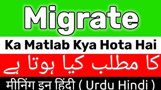 Migrate Meaning  Migrate Meaning In Urdu Hindi  Migrate Ka Matlab Kya Hota Hai Migrate Ka Meaning [upl. by Ailemor]