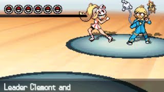 Pokemon White 2 Hack Vs Kalos Gym Leaders Clemont and Korrina [upl. by Asilim]