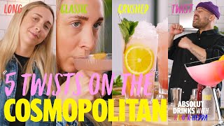 5 Cosmos You Can Make From Home  Cosmopolitan Masterclass  Absolut Drinks With Rico amp Hedda [upl. by Sair]