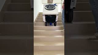 Use electric stair climbing hand truck to ransport heavy washing machine upstairs easily dolly [upl. by Llejk]