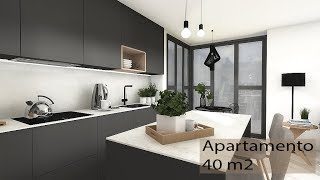 VIVIR EN 40 m2 Un minipiso de diseño minimalista en antracita el apartamento de mis sueños 2 [upl. by Silvestro]